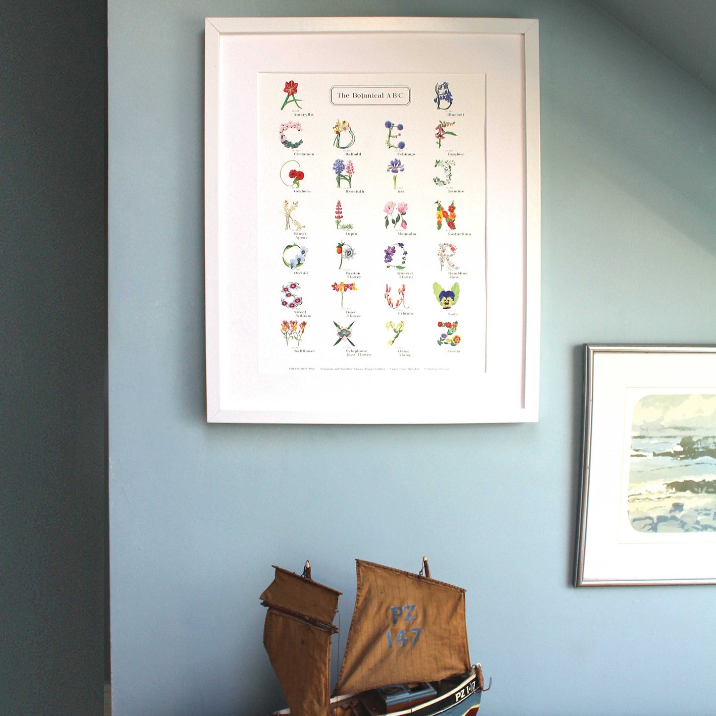 The Botanical ABC Flower Alphabet Print in Upper Case Letters