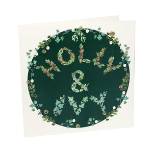 Holly & Ivy Glittery Christmas Card