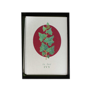 Botanical Letter Silver Christmas Cards