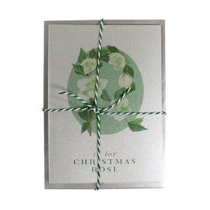 Botanical Letter Silver Christmas Cards