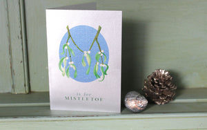 Botanical Letter Silver Christmas Cards