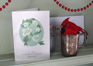 Botanical Letter Silver Christmas Cards