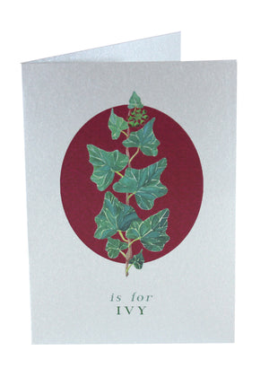 Botanical Letter Silver Christmas Cards