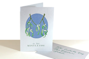 Botanical Letter Silver Christmas Cards