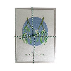 Botanical Letter Silver Christmas Cards